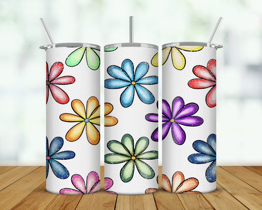 Colourful Daisy Double Walled Tumbler