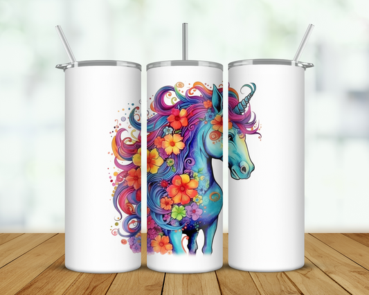 Colourful Unicorn Double Walled Tumbler