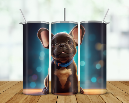 Frenchie Cartoon Double Walled Tumbler