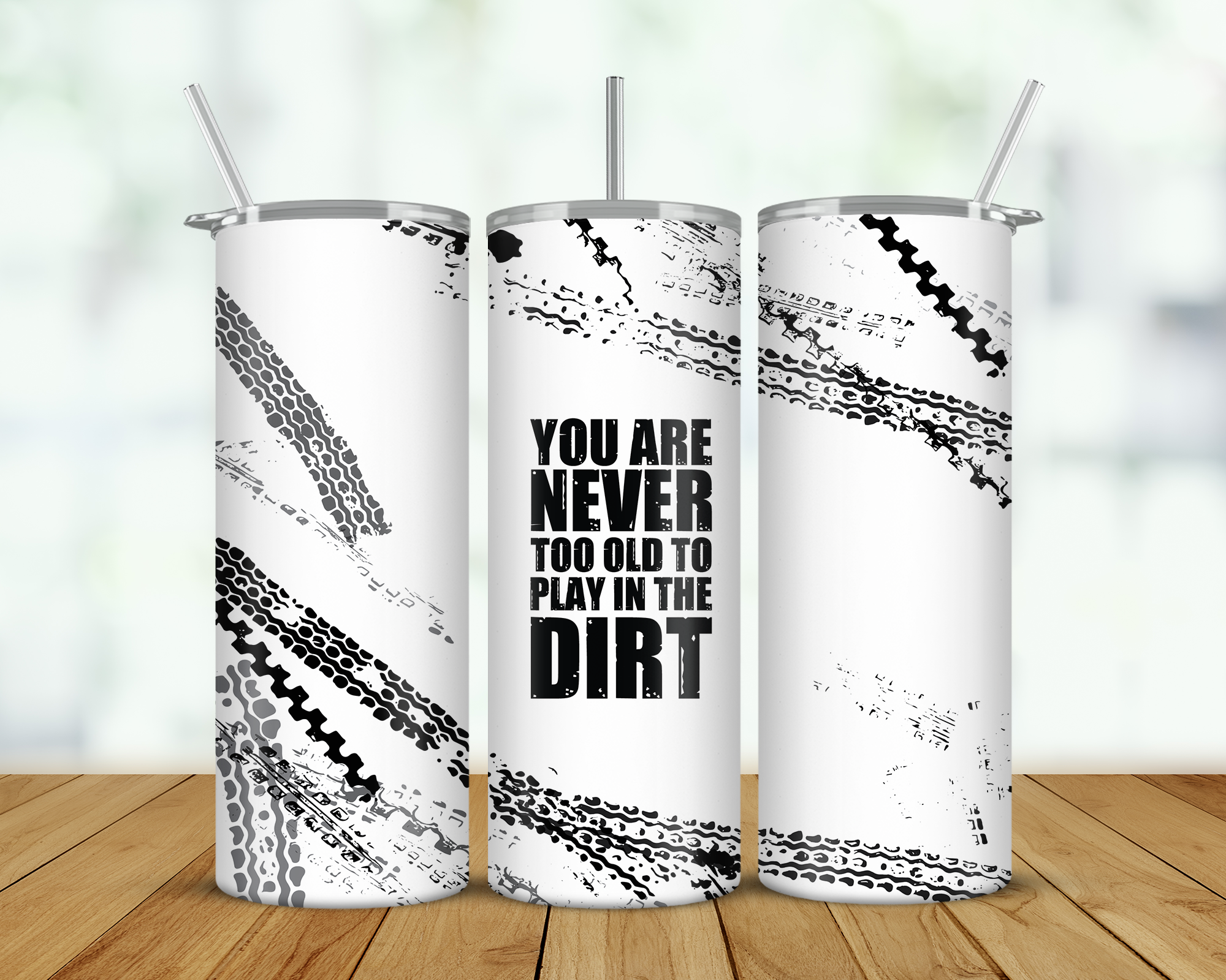 Never Too Old To Play In The Dirt Double Walled Tumbler