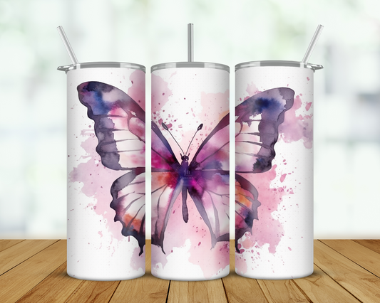 Watercolour Butterfly Double Walled Tumbler