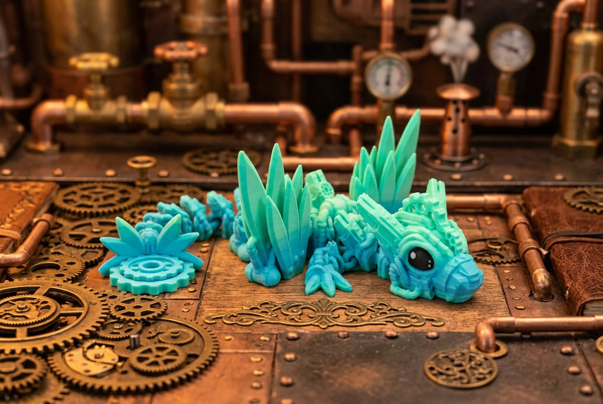 Baby Winged Steampunk Dragon