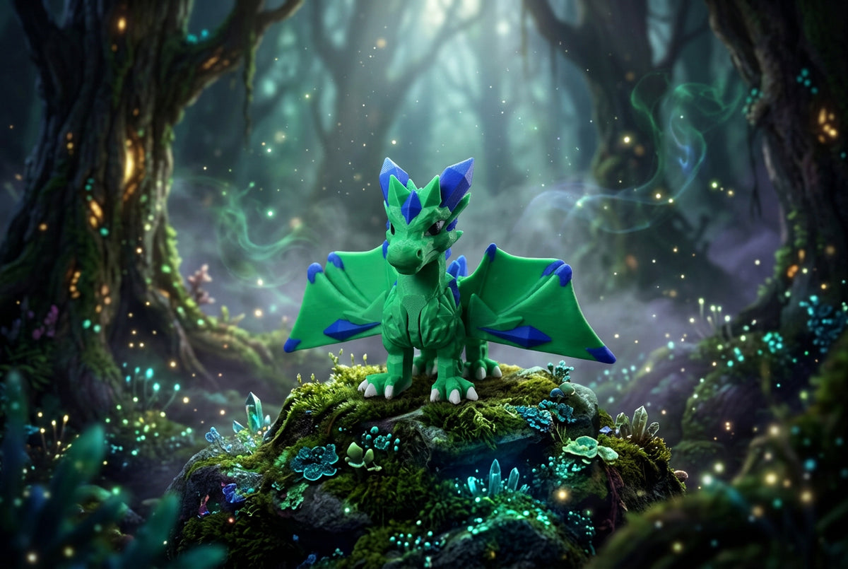 Standing Baby Crystal Dragon Painted