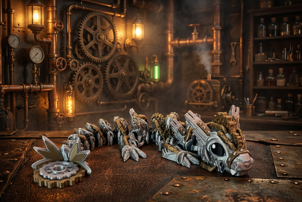 Baby Steampunk Dragon Painted