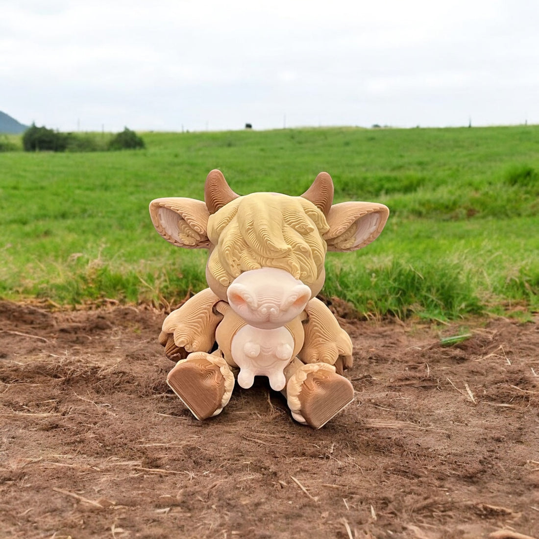 Sitting Highland Cow  Mini