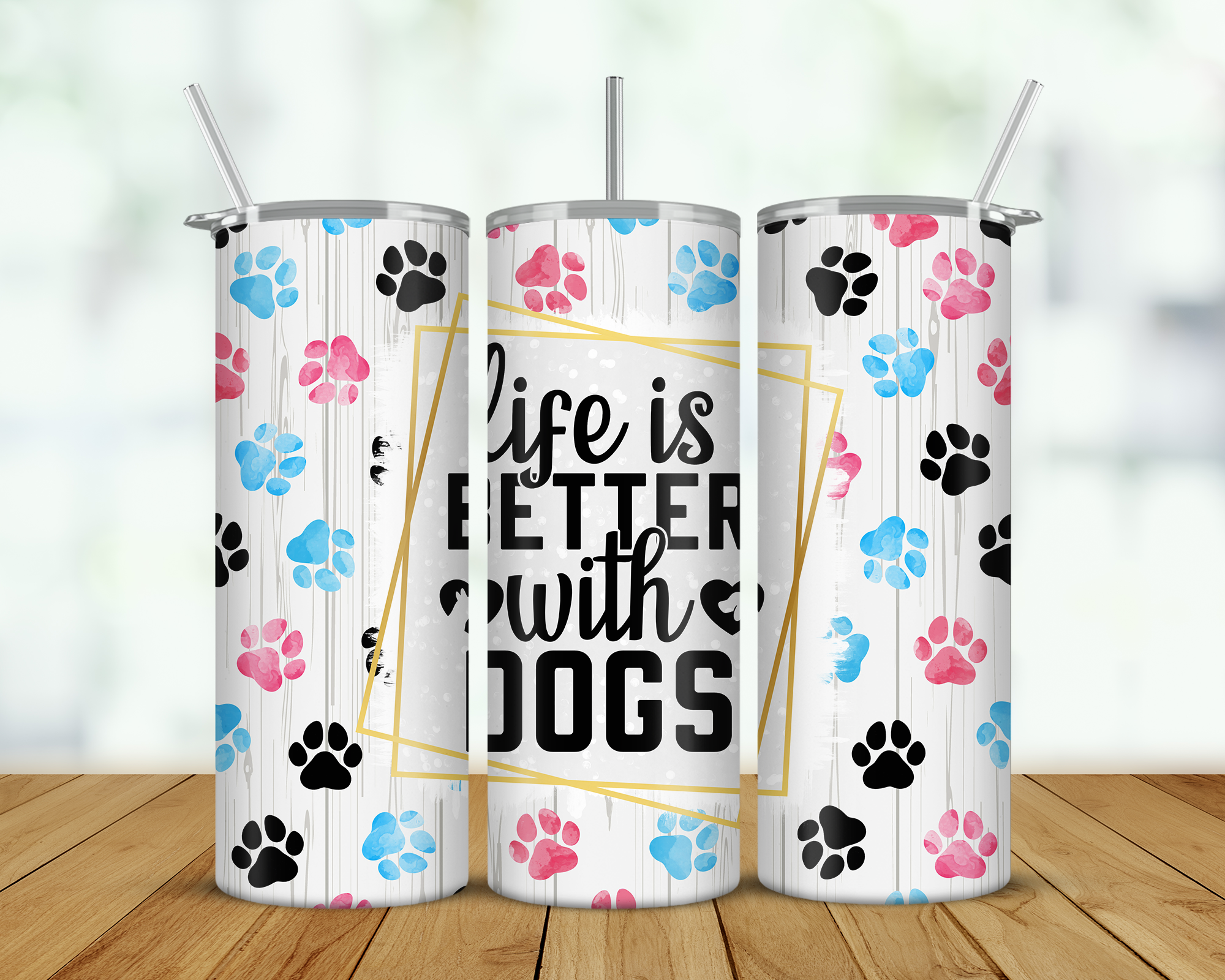 Life Is Better with Dogs Double Walled Tumbler