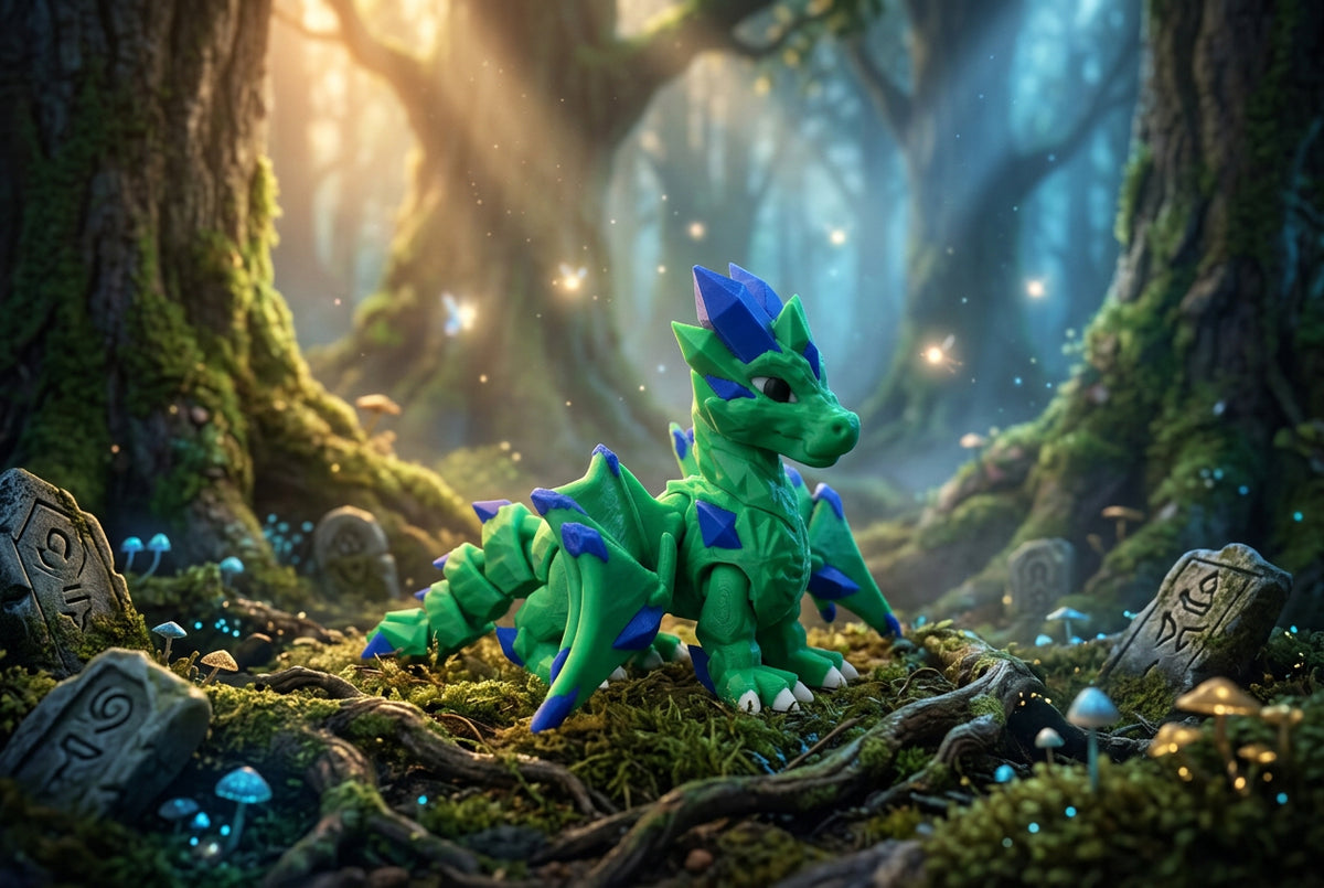 Standing Baby Crystal Dragon Painted