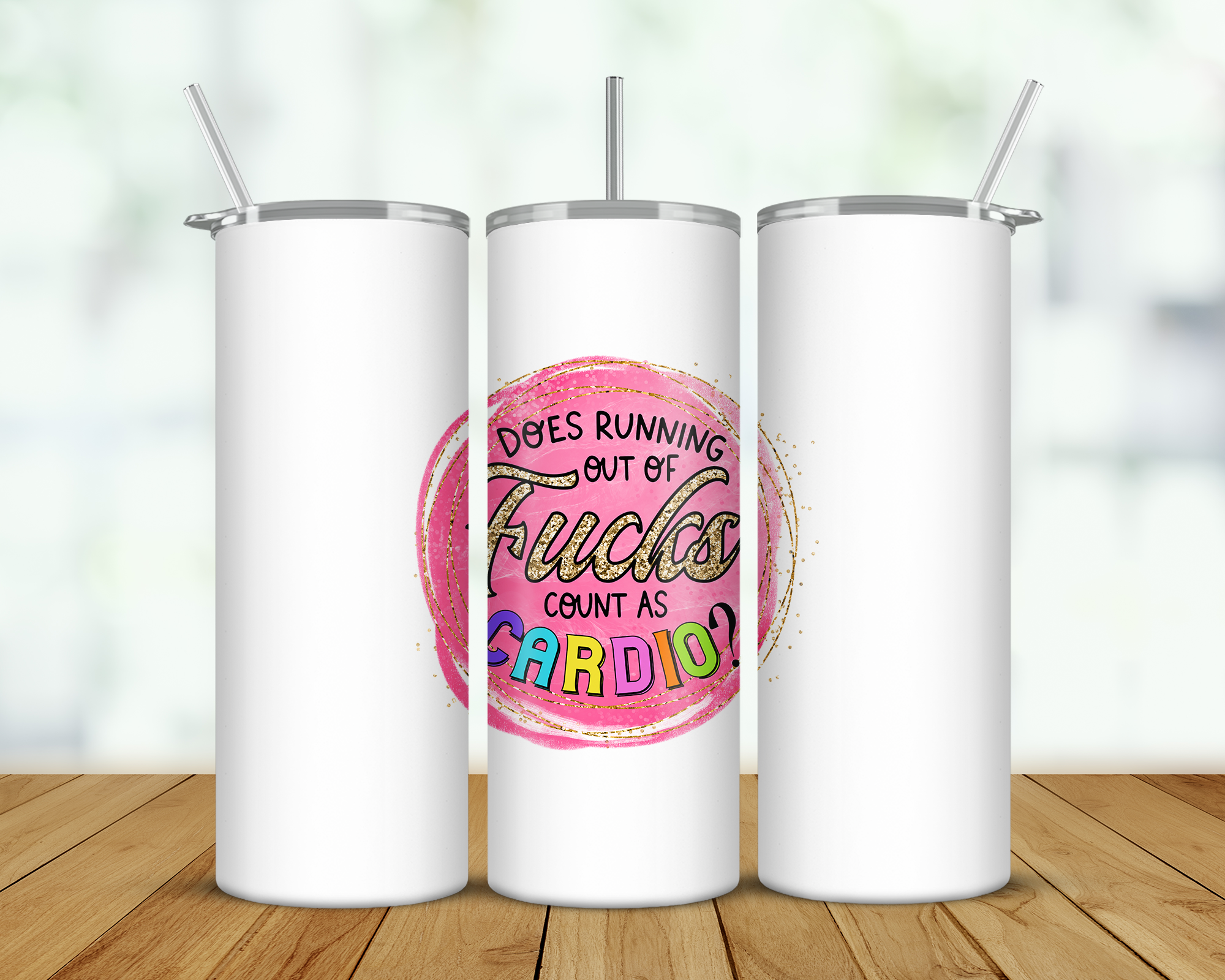 Running Out of Fucks Count As Cardio Double Walled Tumbler