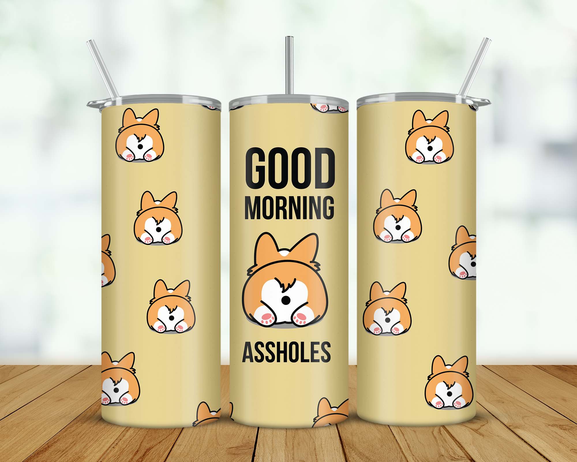 Good Morning Assholes Double Walled Tumbler