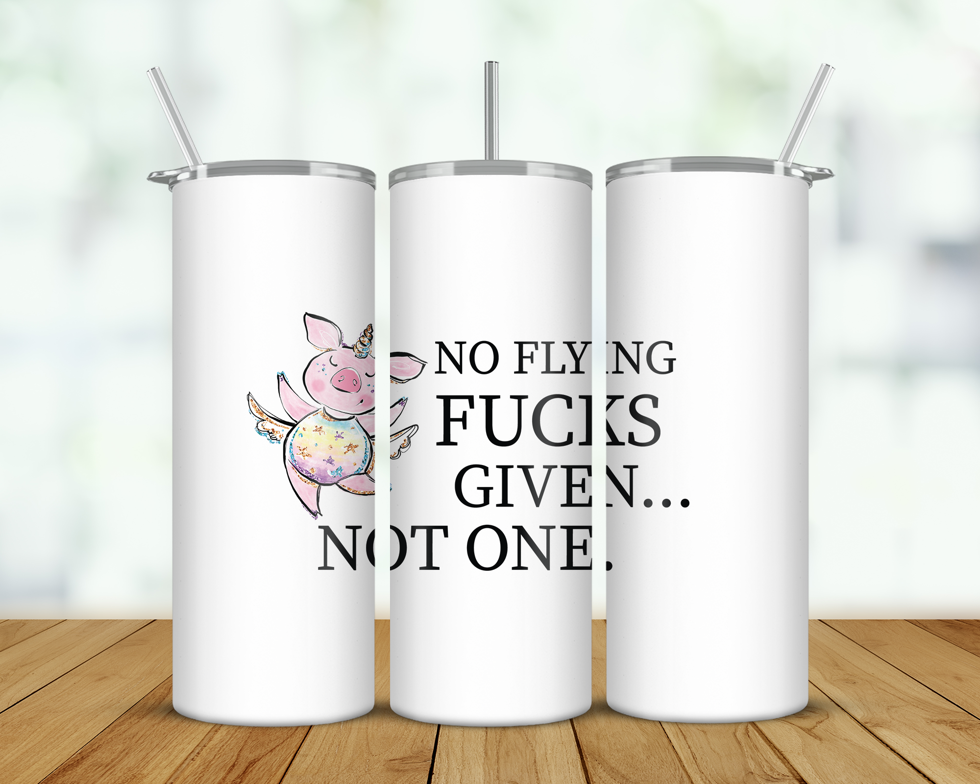 No Flying Fucks Double Walled Tumbler