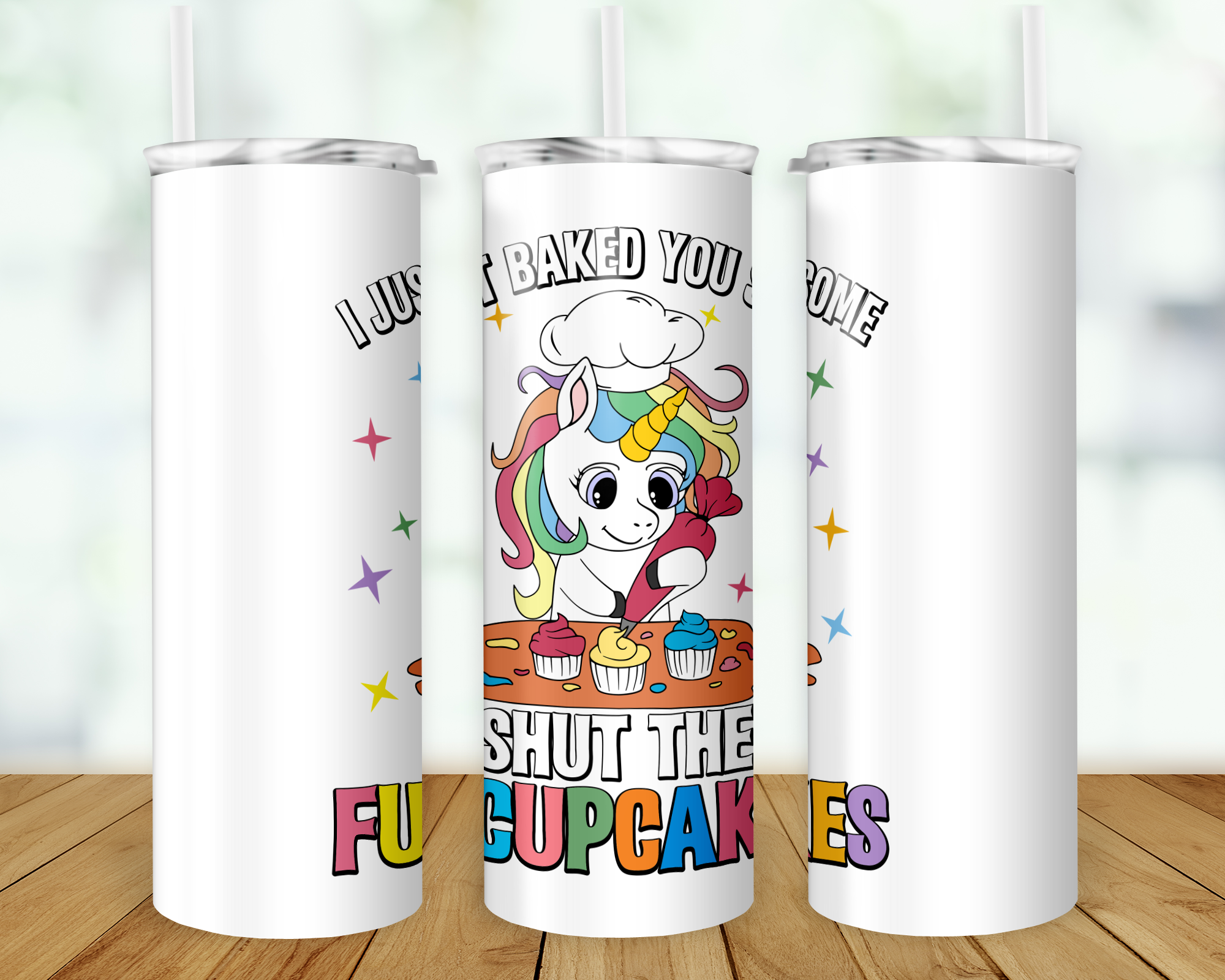 Baked You Some Shut The Fucupcakes Unicorn Double Walled Tumbler